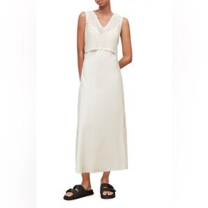 ALLSAINTS Cass Dress 2 in 1 in Artic White Ivory Slip Dress